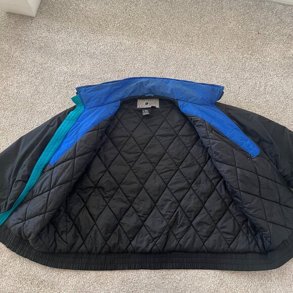 Vintage Retro Profile Colorblock 80s Ski Jacket Quilted Lining XL - Picture 3 of 8